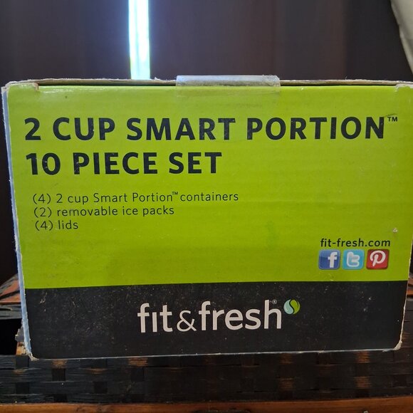 Fit &Fresh Healthy Eating Living 2 Cup Size 10 Pieces Smart Portion w/Ice Packs - Picture 6 of 6